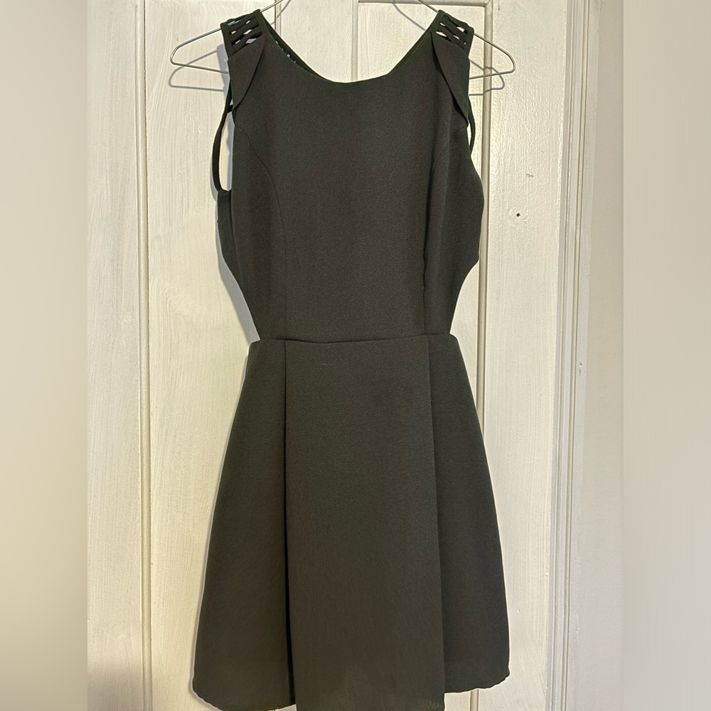 Black open back strapey dress